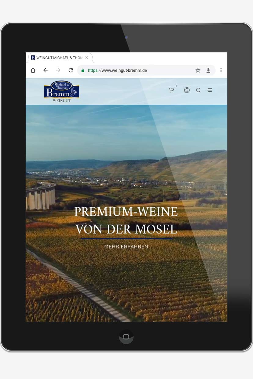 webdesign agentur trier projekt #28 tablet